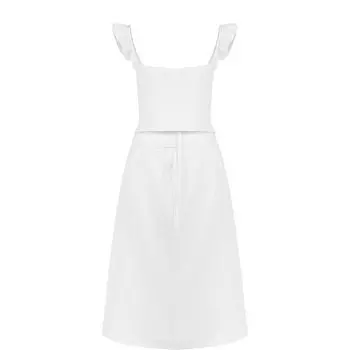 Приталенное хлопковое платье с оборками Rachel Comey