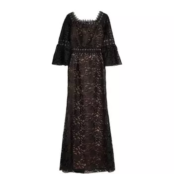 Приталенное кружевное платье-макси Tadashi Shoji
