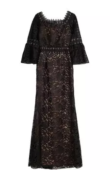 Приталенное кружевное платье-макси Tadashi Shoji