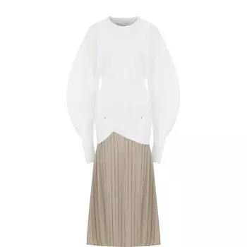 Приталенное платье-миди с объемными рукавами Esteban Cortazar