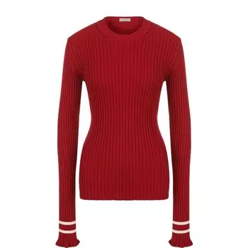 Приталенный пуловер фактурной вязки с открытой спиной MRZ