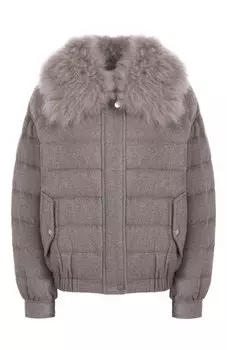 Пуховая куртка из шерсти и кашемира manzoni24