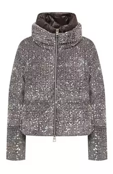 Пуховик с отделкой пайетками Herno