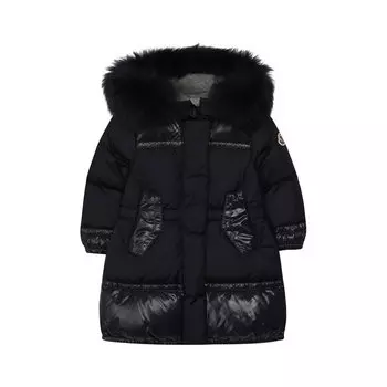 Пуховик с меховой отделкой Moncler Enfant