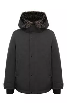 Пуховик с меховой отделкой Yves Salomon