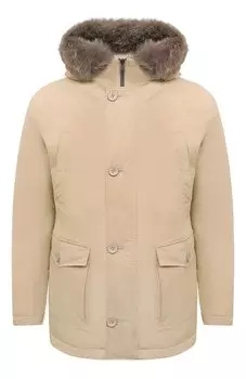 Пуховик с отделкой из меха койота Herno