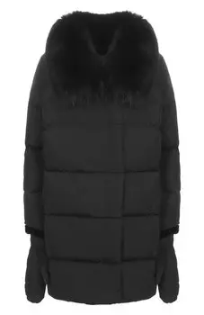 Пуховик с отделкой из меха кролика Yves Salomon