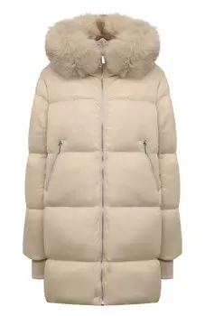 Пуховик с отделкой из меха песца Max and Moi