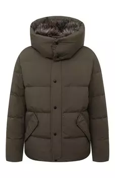 Пуховик с отделкой из меха песца Yves Salomon