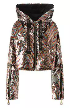 Пуховик с отделкой пайетками Khrisjoy