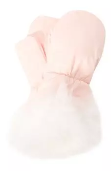 Пуховые варежки с отделкой из песца Yves Salomon Enfant