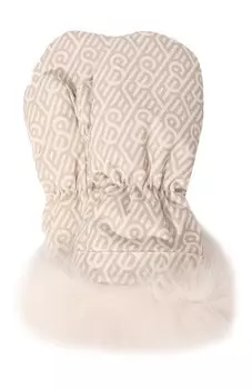 Пуховые варежки с мехом Yves Salomon Enfant