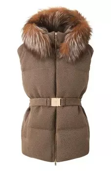 Пуховый жилет с отделкой из меха лисы Freeage