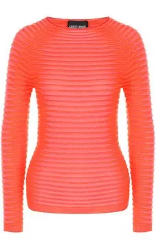 Пуловер фактурной вязки с круглым вырезом Giorgio Armani