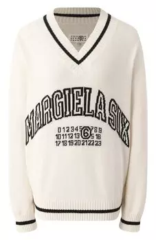 Пуловер из хлопка и шерсти MM6