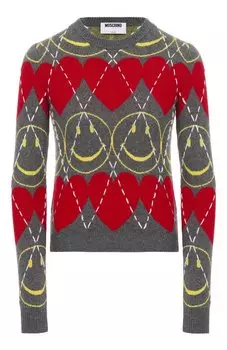 Пуловер из шерсти и вискозы Moschino x Smiley Moschino