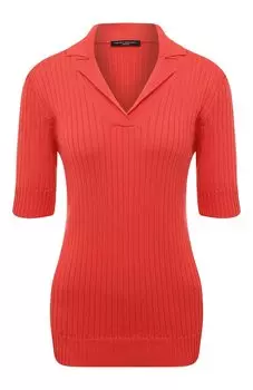 Пуловер-поло из хлопка и вискозы Pietro Brunelli