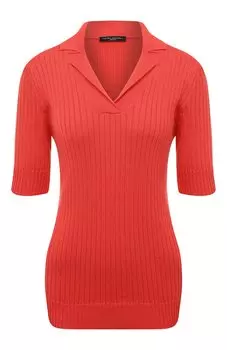 Пуловер-поло из хлопка и вискозы Pietro Brunelli