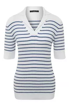 Пуловер-поло из хлопка и вискозы Pietro Brunelli