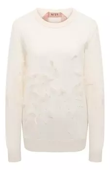 Пуловер с отделкой перьями N21