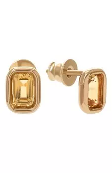 Пусеты Base c цитрином Moonka