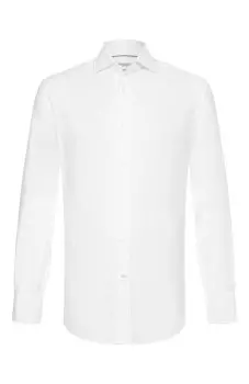 Рубашка из хлопка и льна Brunello Cucinelli