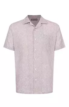 Рубашка из хлопка и льна Canali