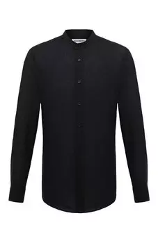 Рубашка из хлопка и льна Dirk Bikkembergs