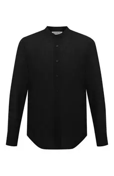 Рубашка из хлопка и льна Dirk Bikkembergs