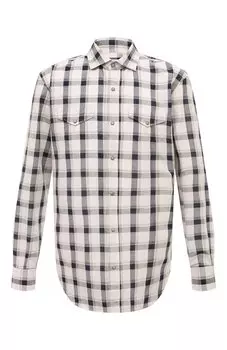 Рубашка из хлопка и льна Eleventy