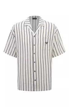 Рубашка из хлопка и льна Emporio Armani
