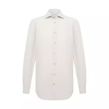 Рубашка из хлопка и льна Kiton