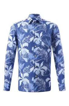 Рубашка из хлопка и льна Kiton