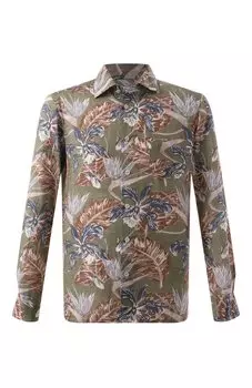 Рубашка из хлопка и льна Kiton