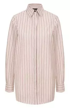 Рубашка из хлопка и льна Kiton