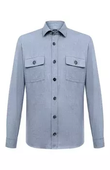 Рубашка из хлопка и льна Van Laack