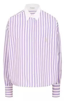 Рубашка из хлопка и шелка Brunello Cucinelli