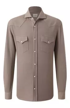 Рубашка из хлопка и шелка Brunello Cucinelli