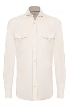 Рубашка из хлопка и шелка Brunello Cucinelli