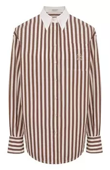 Рубашка из хлопка и шелка Brunello Cucinelli