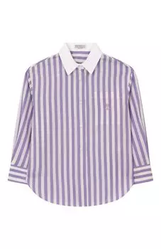 Рубашка из хлопка и шелка Brunello Cucinelli