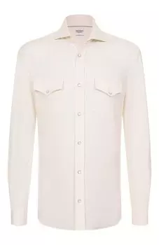 Рубашка из хлопка и шелка Brunello Cucinelli