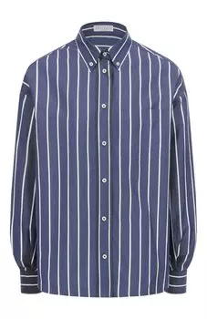 Рубашка из хлопка и шелка Brunello Cucinelli