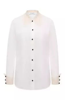 Рубашка из хлопка и шелка Saint Laurent