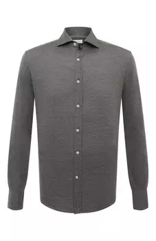 Рубашка из шелка и хлопка Brunello Cucinelli