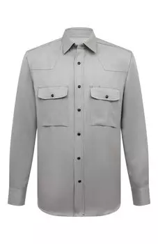 Рубашка из шелка и льна Brioni