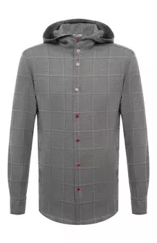 Рубашка из шерсти и льна Kiton