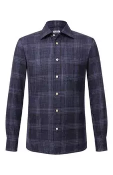 Рубашка из шерсти и шелка Kiton