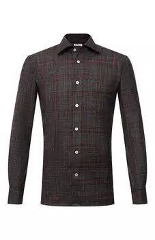 Рубашка из шерсти и шелка Kiton