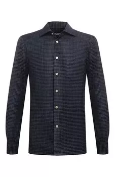 Рубашка из шерсти и шелка Kiton